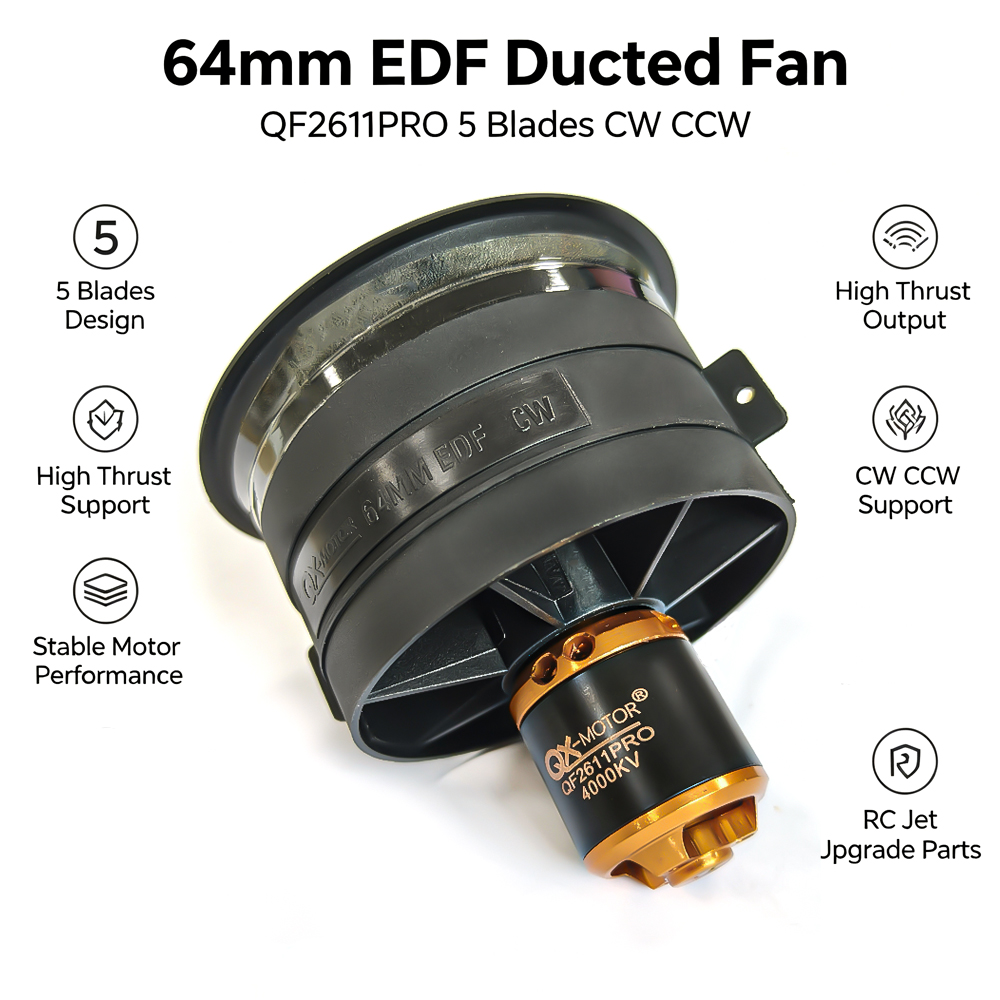 QX-MOTOR 64mm EDF 5 Bilah Kipa - Rc Helicopter Blade ulasan dan harga